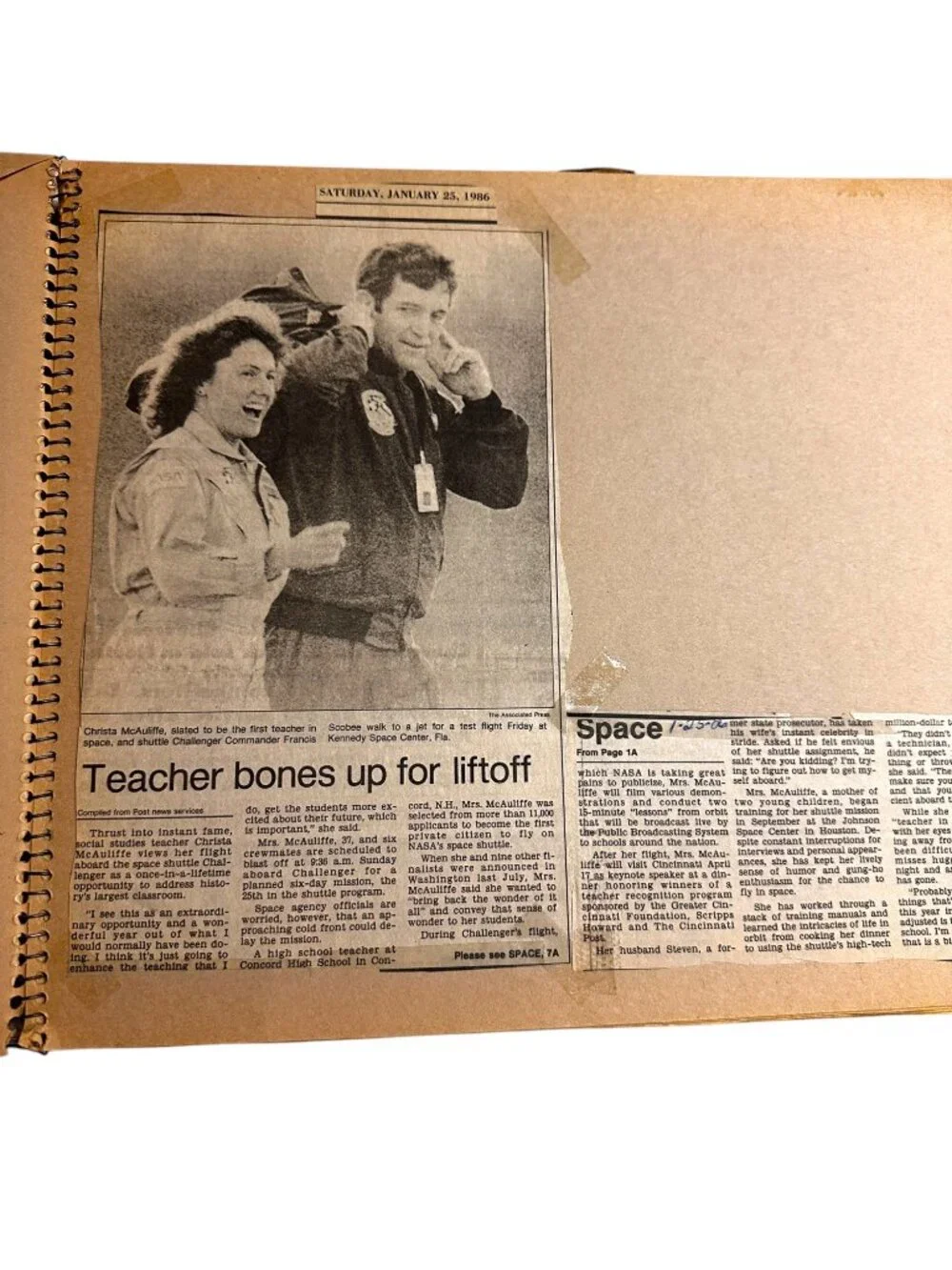 Vintage 1986 Challenger Tragedy Newspaper Scrapbook Spiral-Bound Historical Memo